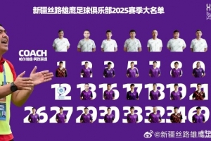 新疆丝路雄鹰足球俱乐部2025赛季大名单海报