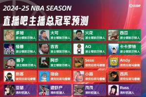 直播吧主播预测NBA总冠军：多人看好绿军卫冕 雷霆湖人并列第二