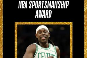 生涯第二次👏绿军后卫朱-霍勒迪获得本赛季NBA体育道德风尚奖